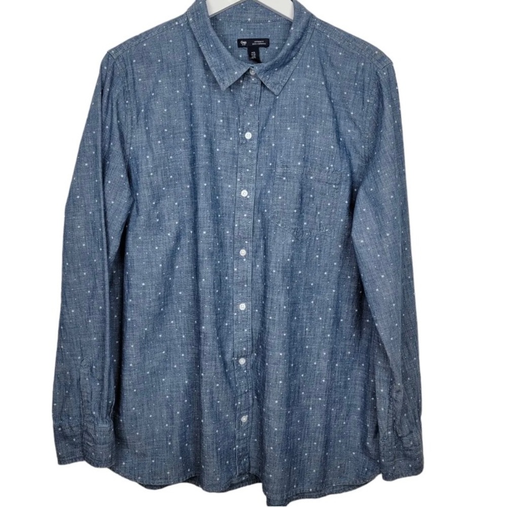 Gap Boyfriend Fit Chambray Denim Shirt